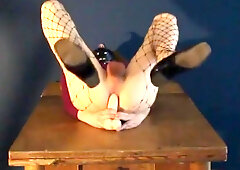 Sissy Teen Ochani Fucks Dildo Vigorously On Table And