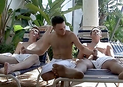 Intense poolside oral pleasure leads to explosive orgasm in a sexually charged encounter