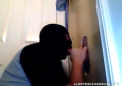 Amazing Masked Amateur Gloryhole Cock Sucker