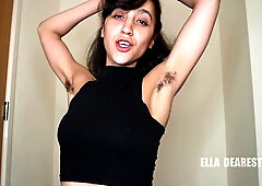 Ella's hairy armpits and toes adored with passionate licking
