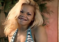 Busty Latin Babe Oils Her Big Boobs And Booty