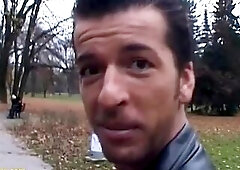 Sexy golden-haired teen picked up from park for her 1st coarse DP screw lesson