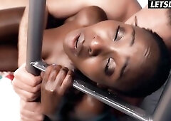 Sloppy Oral sex to Hard Doggy... Black Honey Groans on Each Jerk off