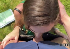 Slim Rich Hottie Pleases a Bailiff Like a Slut To Avoid Litigation For Non-Payment Of Debts