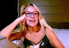 Blonde European Pamela Blond jerking off a Huge Dick