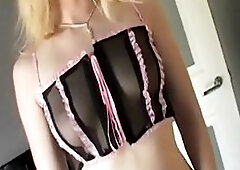 See this experienced golden-haired vixen get her constricted holes double stuffed with palpitating knob, oozing with sloppy juices as this babe groans