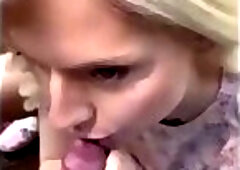 Blonde suck dick in the forest