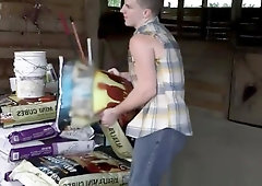 Tattooed muscle stud pounding tight ass