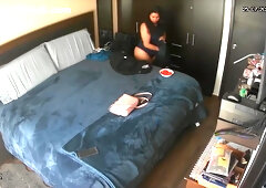 IPCAM - Hot chubby MILF playing with toys after work