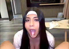 Busty latina girl with big tits and ass gives me wet blowjobs and rides my cock - compilation