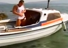 Jerking off on the boat