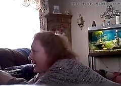 Fat Grandma C.K. sucks off Grandpas cock.