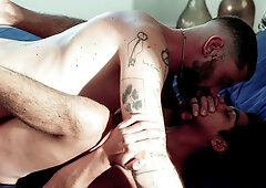 Gorgeous gay lads smash each other's ass in perfect gay kinks