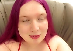 Chubby Tranny Nurse Jerks big trunk to please You with a Cumshot POV