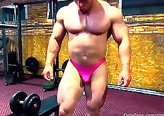 Pro IFBB Russian Butt BB Romeo Tiny Red Poser Workout