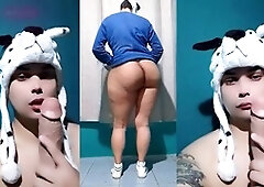 Big ass femboy Sissy Sapeca eagerly takes a fat cock