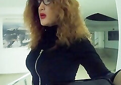 My first public walk in girly clothes, boobs and high heels