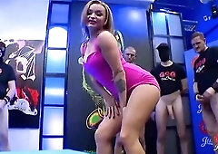 Daphne Klyde drops to her knees for multiple chaps, deepthroating weenies and taking coarse fbutt slaming. That babe gets pounded doggy style and miss