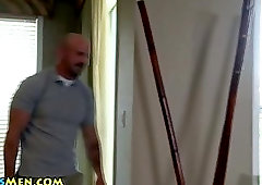 Stud solo strokes cock