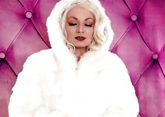 ASMR: eating jelly teddy bears with braces in white furry  hawt mother I'd like to fuck SFW clip