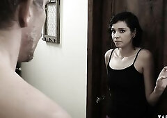 Babysitter teen Cadey Mercury has to take care of the daddy too who happens to have a massive dong