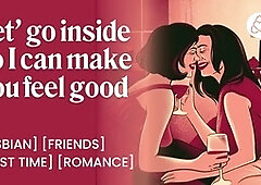 Newly divorced milf gets seduced by her lesbian neighbor in a sensual ASMR fingering audio with genuine orgasm and softcore tales