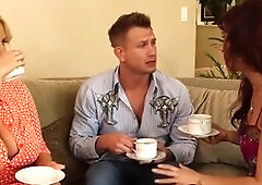 NAUGHTY AMERICA - Superb moms Karen Fisher and Syren De Mer share cock