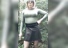 Shemale smokin' at a cruising spot