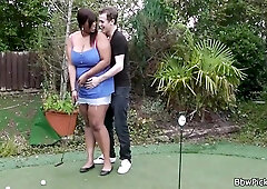 Busty Plumper Gets Pounded By Golf Coach