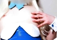 Big Tits Tranny Strokes her Big Cock