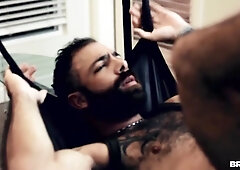 Bareback Bondage Among Muscled American Swinger