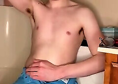 Horny Slut Stripping Down in the Bathroom!