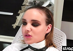 She Gets Her Pussy Stretched By A Dominant's Fucking Strap-On Tool