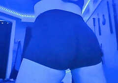 Femboy Twerking Compilation - Ebony Ass Shorts & Blue Lights