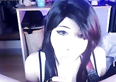 Tifa Lockhart gives deepthroat, giant titties titjob and makes cloud cum with oiled thighjob