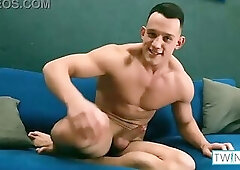 Kinky horny brunette twink Luke A strips naked showing off firm sexy needy body as he rubs his hard