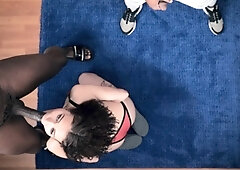 Brunette Slut Gives Blowjob To Big Cock Outdoors