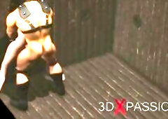 Coarse Anal Sex in Gloryhole Room with a Sexy Trans Gal