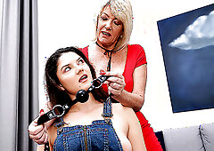 Kinky & Dominating GRANDMA Amy Goodhead loves her young lesbian date's cunt