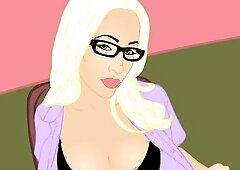 Thick, curvy, fit large butt Austin is in the office taking some serious rod-tation.