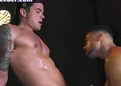 Cocksucking stud rimmed and fingerfucked after raw sex