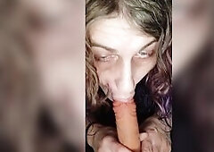 Trans hotty oral-job practice