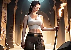 Lara Croft discovered the tomb where the mummy of the greatest lover was buried and used his knob
