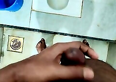 Indian black boy masturbates in room