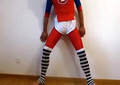 sexually excited carmina in many spandex layers wetting spiderman HOT