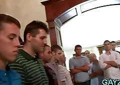 Nude gays playing with oil