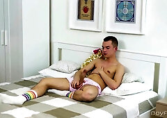 Solo European In Shorts Cumshot With Adam Holub