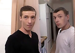 Hard anal fucking with two cock-crazed amateur gays