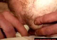Hairy gay biker getting ass toyed