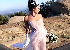 Fresh bride gets fucked by two.., in the ass